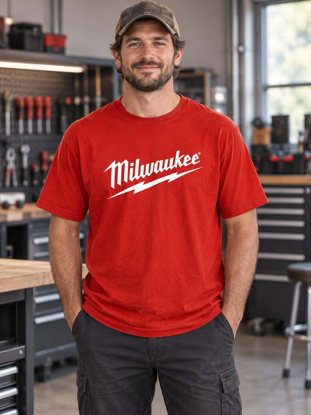Milwaukee Heavy-Duty Graphic T-Shirt Red